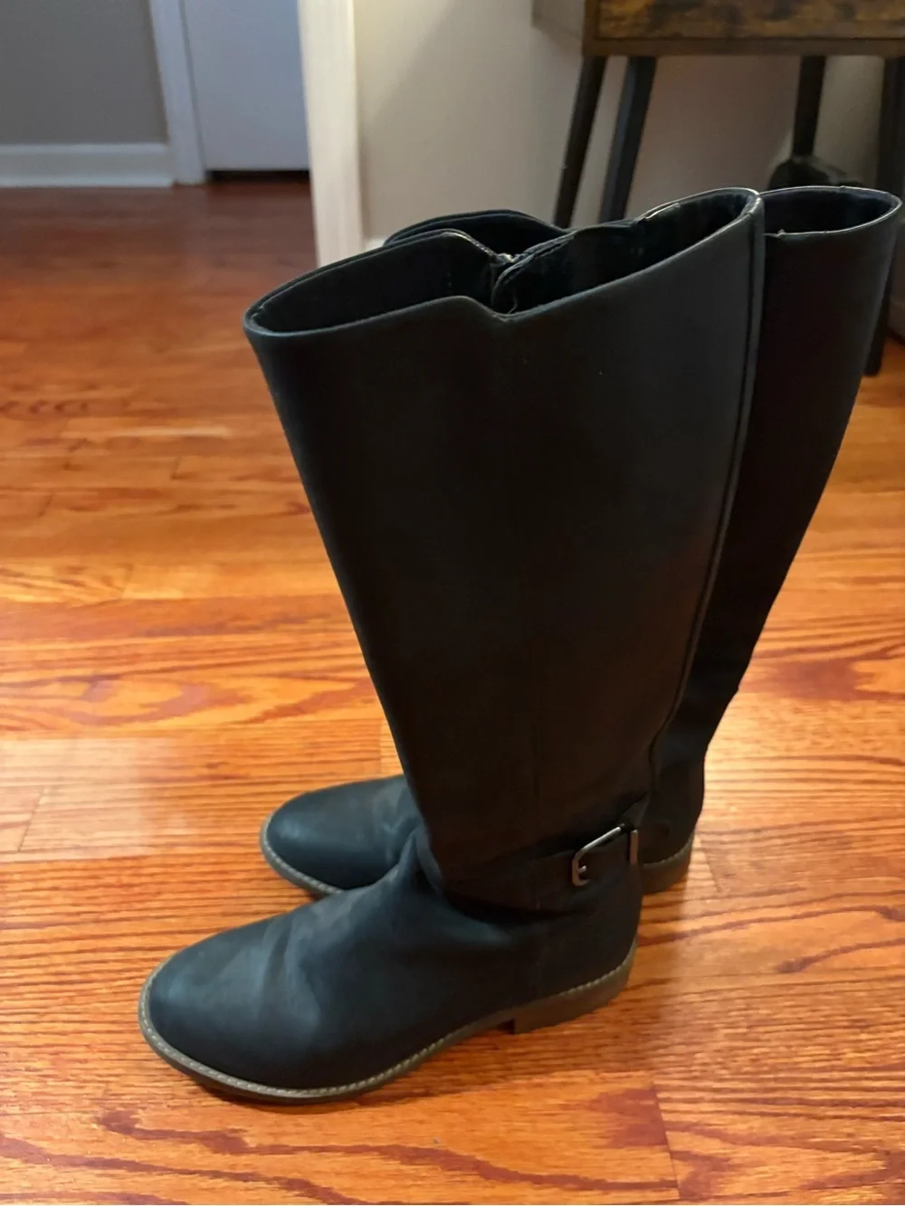 Clarks Black Leather Over-the-Knee Riding Boots